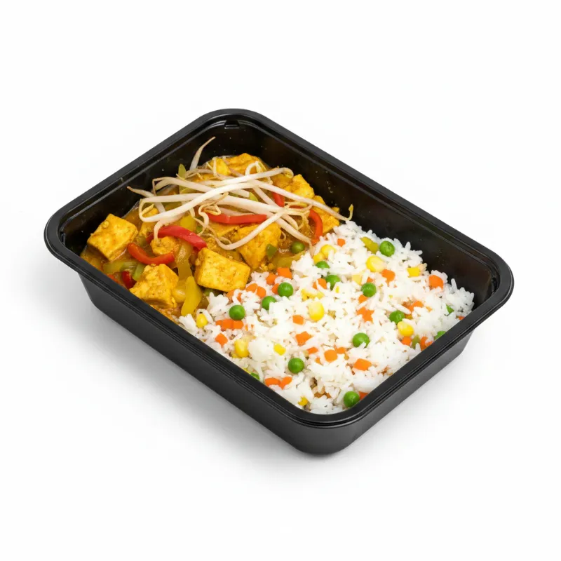 Wok van kip met rijst