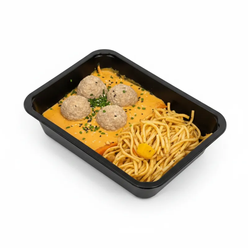 Noedels, Thaise balletjes met curry en wokgroentjes