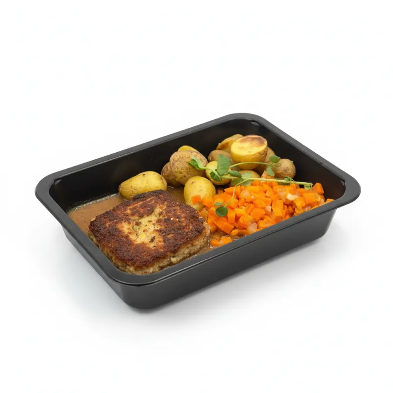 Rundsburger met gebakken aardappelen